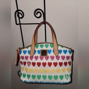 Dooney And Bourke Hearts DB Rainbow Love Mini Tote Crossbody Purse
